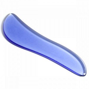 Скребок гуаша Волна - синее стекло для массажа лица и тела