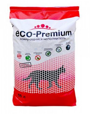 Наполнитель ECO-Premium GREEN древесный комкующийся 55 л