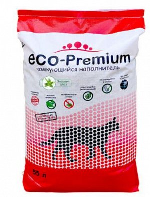Наполнитель ECO-Premium Алоэ древесный комкующийся 55 л