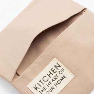 Набор кухонный Этель Kitchen, цвет бежевый, варежка-прихватка 18х29 см, прихватка 19х19 см
