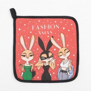 Кухонный набор Fashion xmas, варежка-прихватка 20х28 см, прихватка 19х19 см, 100% хл