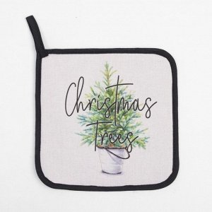 Прихватка Christmas trees 19x19 см, саржа, 100% хлопок, ватин 250 г/м²