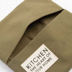 Кухонный набор Этель Kitchen, цвет зелёный, варежка-прихватка 18х29 см, прихватка 19х19 см