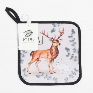 Прихватка Merry Christmas 19x19 см, саржа, 100% хлопок, ватин 250 г/м²