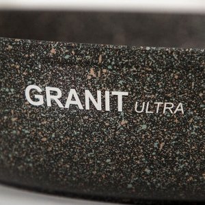 СИМА-ЛЕНД Сковорода Granit Ultra original, d=26 см, пластиковая ручка, антипригарное покрытие, цвет чёрный