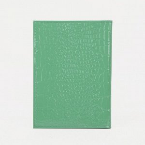 Обложка для автодокументов, крокодил, цвет светло-зелёный