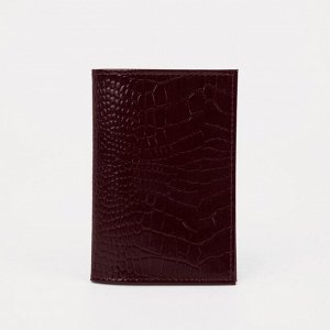 Обложка для паспорта, крокодил, цвет бордовый 3724533