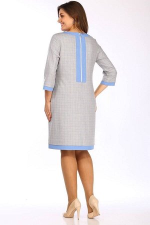 Платье / Lady Style Classic 1427 серый_с_голубым