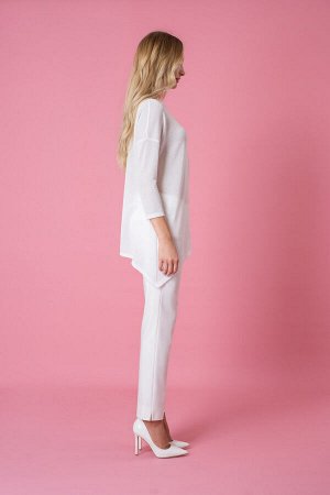Блуза / Elema 2К-8762-1-164 белый/розовый