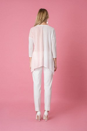 Блуза / Elema 2К-8762-1-164 белый/розовый