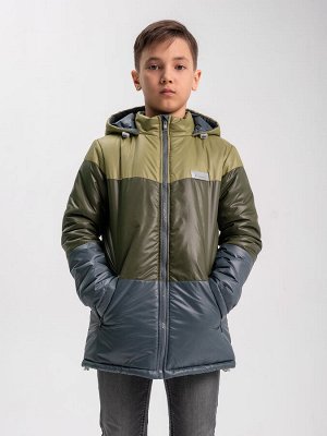 Куртка для мальчика '3 цвета' оливка-хаки-серый