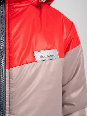 yollochka Куртка для мальчика &#039;3 цвета&#039; красный-какао-серый