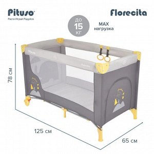 Манеж-кровать PITUSO  Florecita grey/серый
