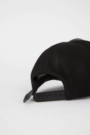 DEFACTO Мужская двухсторонняя черная кепка Apple Skin Cap