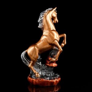 Статуэтка "Конь на дыбах", бронзовый цвет, гипс, 38 см, микс