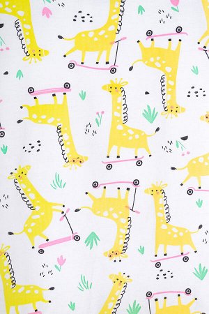 Пижама(Весна-Лето)+girls (жирафы на самокатах, бл.желтый)