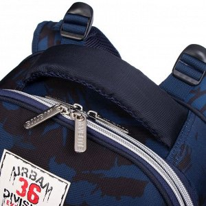 Рюкзак каркасный deVENTE Choice 38 х 28 х 16 см, Stop, синий/чёрный/красный