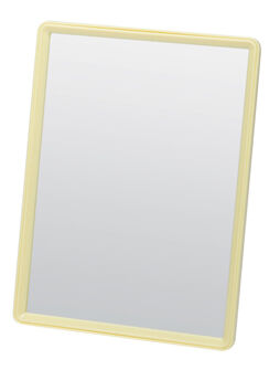 Девал, Зеркало MR028 настольное в желтой оправе на пластиковой подставке, 15*20 см, Dewal