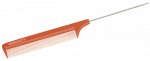 Расческа рабочая с металлическим хвостиком оранжевая DEWAL BEAUTY DBO6105
