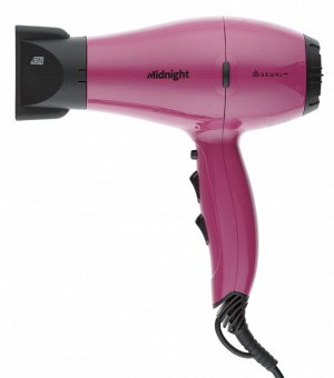 Фен DEWAL PRO MIDNIGHT, ягодный, вес 550гр, 2000Вт, ионизация, 2 нас, провод 2,8м