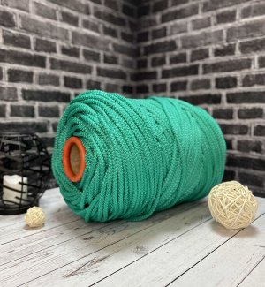 Гамаковый шнур 6мм 200м с сердечником Травяной зеленый 404 полипропилен/для плетения гамака/подвесные кресла/качели.