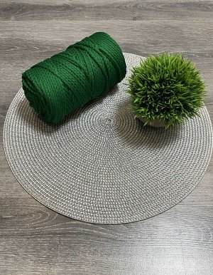 Шнур полиэфирный с сердечником 5 мм для рукоделия/шнур для вязания/шнур для макраме. Темно-зеленый (49)