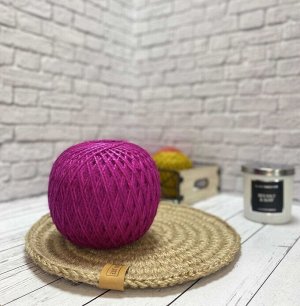 Пряжа Джутовая 2-х ниточная, Фиолетовая 1120 текс для вязания и макраме.