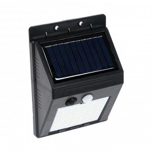 Садовый светильник на солнечной батарее с датчиком движения, накладной, 9.5 ? 13 ? 5 см, 30 LED, свечение белое