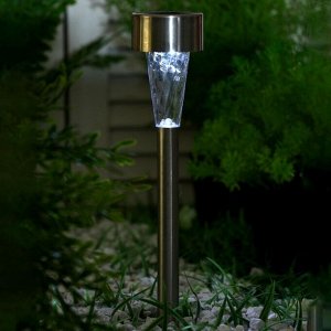 Садовый светильник на солнечной батарее «Трапеция», 5.3 x 38 x 5.3 см, 1 LED, свечение белое