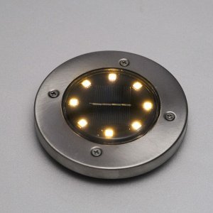 Садовый светильник на солнечной батарее, 11.5 ? 13 ? 11.5 см, 8 LED, свечение тёплое белое