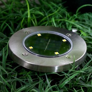 Светильник грунтовый герметичный светодиодный на солнечной батарее 1,5 Вт, 4 LED, IP65,3000K