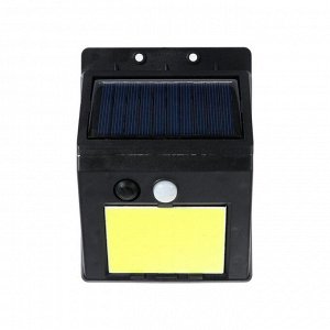 Садовый светильник на солнечной батарее с датчиком движения, накладной, 9.5 ? 13 ? 5 см, COB LED, свечение белое