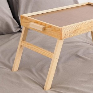 Столик для завтрака складной, 50×30см, деревянная ручка, цвет микс