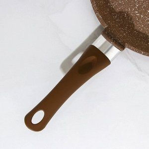 Сковорода блинная «Гранит Brown», d=22 см, пластиковая ручка, антипригарное покрытие, цвет коричневый