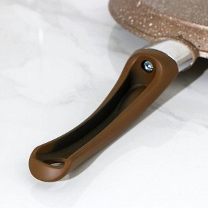Сковорода блинная «Гранит Brown», d=22 см, пластиковая ручка, антипригарное покрытие, цвет коричневый