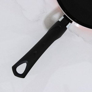 Сковорода блинная «Шёлк», d=25 см, пластиковая ручка, антипригарное покрытие, цвет оранжевый