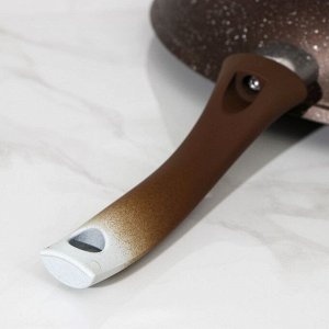 Сковорода Marble Induction, d=28 см, пластиковая ручка, антипригарное покрытие, цвет кофейный мрамор