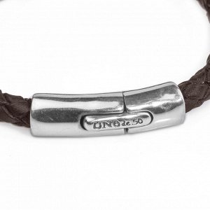 Браслет PUL2002 "Прочный" XL Серебр. коричн.