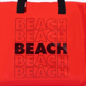 Сумка-шопер Beach без молнии, прозрачная, цвет красный