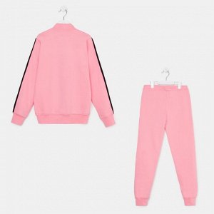 Комплект (джемпер и брюки) для двочки, цвет розовый, рост 122