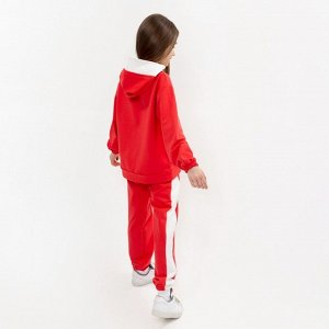 Комплект для девочки (джемпер/брюки) А.КМ-715/1, цвет красный, рост 110