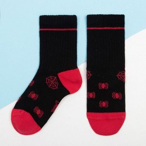 Набор носков "Человек-Паук" 2 пары, красный/чёрный, 16-18 см