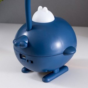 Настольная лампа "Кошка  пилот" LED 3Вт USB АКБ синий 14,5х5х28 см