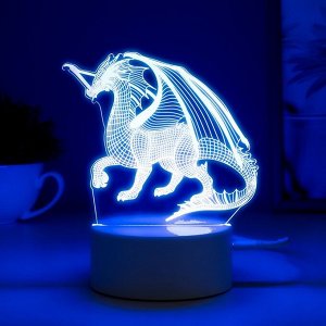 Светильник сенсорный «Дракон» LED 7 USB/от батареек белый 13x9.5x15.5 см RISALUX
