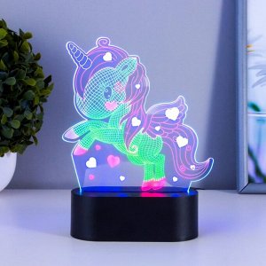 Светильник сенсорный "Единорожек" LED USB (90см) от батареек 3xАА черный 14х5,5х18,5 см