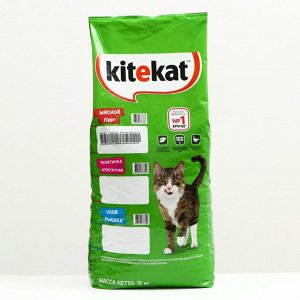 Сухой корм KiteKat "Мясной пир" для кошек, 15 кг