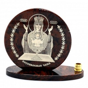Икона из обсидиана круглая со св."Неупиваемая чаша" д.85