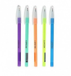 Ручка шариковая 0,5 мм синяя корпус цветной МИКС(12шт)