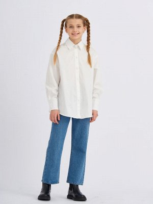 Рубашка белая школьная с длинными рукавамии для девочки