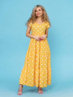Платье "Горох/желтый"